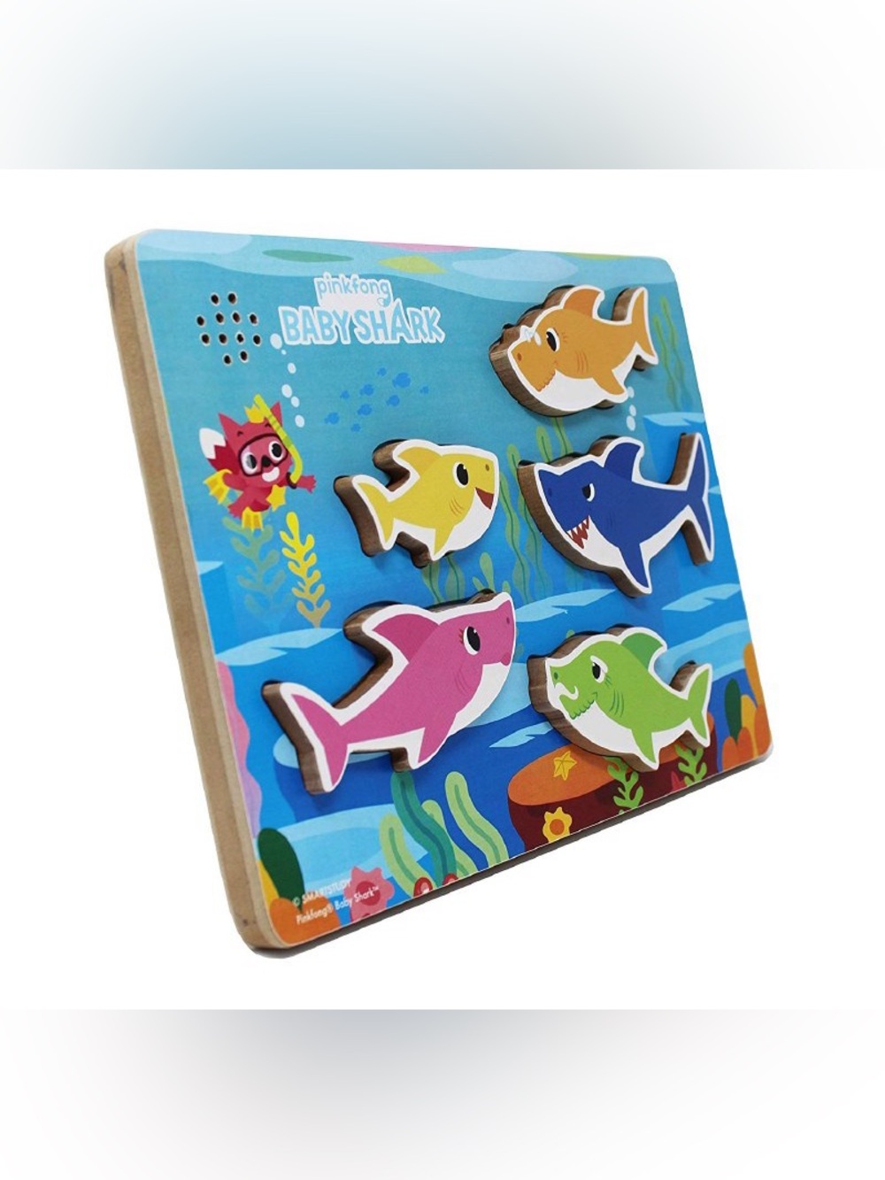 Pinkfong Baby Shark Musical Chunky Wooden Sound 5 Piece Puzzle